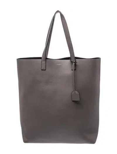 Pre-owned Saint Laurent Leather Tote In Gray