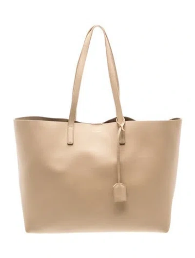 Pre-owned Saint Laurent Leather Tote In Neutrals