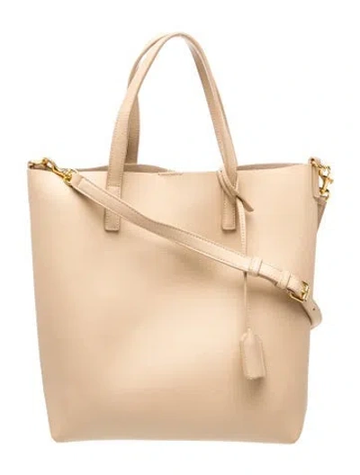 Pre-owned Saint Laurent Leather Tote In Neutrals