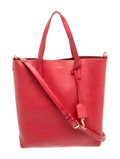Pre-owned Saint Laurent Leather Tote Toy In Red