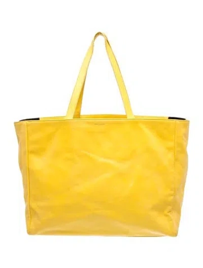 Pre-owned Saint Laurent Leather Tote In Yellow