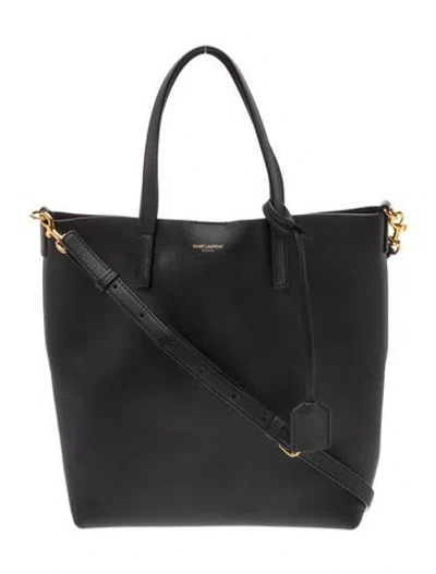 Pre-owned Saint Laurent Leather Toy North/south Shopping Tote Toy In Black