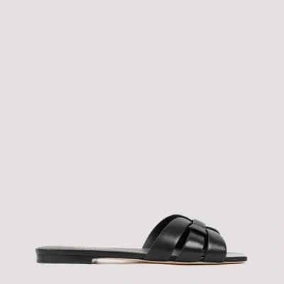 Saint Laurent Leather Tribute Flats 36 In Black