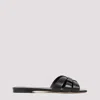 Saint Laurent Tribute 05 Leather Nu Pieds Flat Sandals In Black