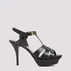 Saint Laurent Tribute Platform Sandals In Smooth Leather Shoes In Black