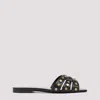 Saint Laurent Tribute Studded Leather Flat Sandals In Nero