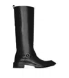 Saint Laurent Vadim Leather Ankle Boots With Buckle Detail In Black