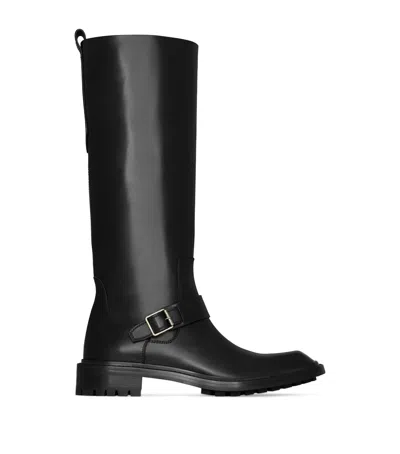 Saint Laurent Leather Vadim High Boots In Black