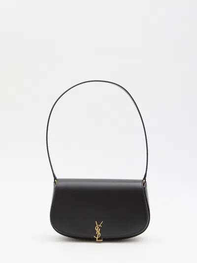 Saint Laurent Leather Voltaire Bag In Black