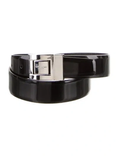 Pre-owned Saint Laurent Leather Waist Belt In Black