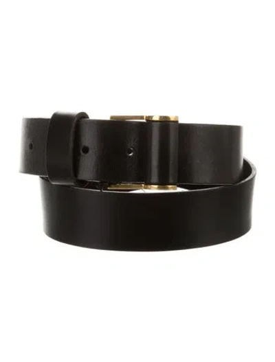 Pre-owned Saint Laurent Leather Waist Belt In Black