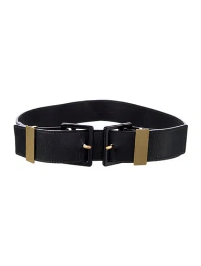 Pre-owned Saint Laurent Leather Waist Belt In Black