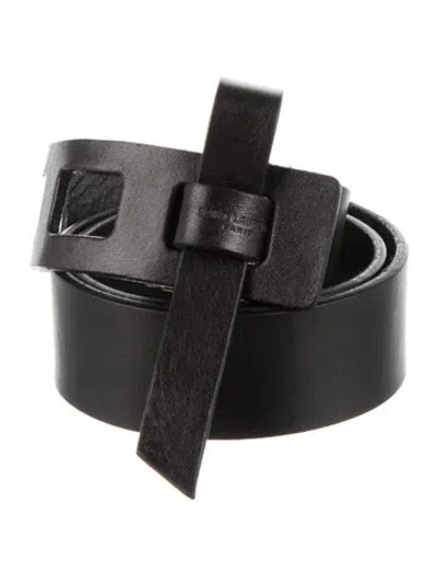 Pre-owned Saint Laurent Leather Waist Belt In Black