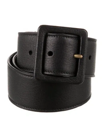 Pre-owned Saint Laurent Leather Waist Belt In Black