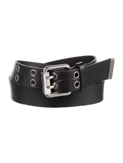 Pre-owned Saint Laurent Leather Waist Belt In Black