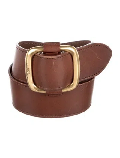 Pre-owned Saint Laurent Leather Waist Belt In Brown