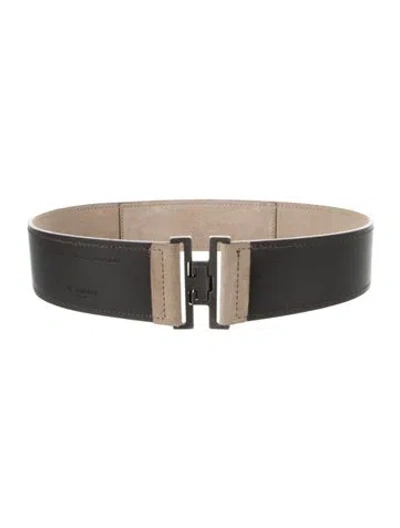 Pre-owned Saint Laurent Leather Waist Belt In Brown
