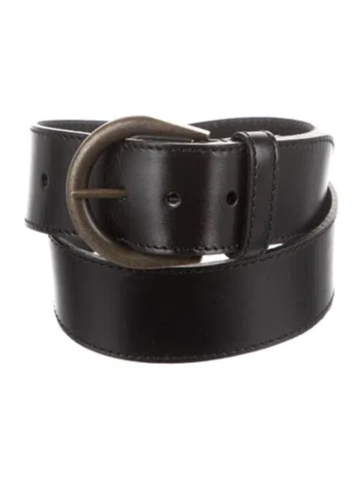 Pre-owned Saint Laurent Leather Waist Belt W/ Tags In Black