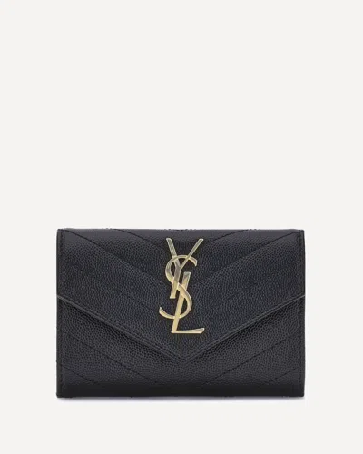 Saint Laurent Leather Wallet In Black
