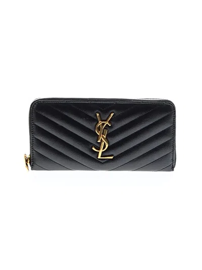 Pre-owned Saint Laurent Leather Wallet In Black