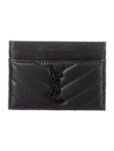 Pre-owned Saint Laurent Leather Wallet In Black