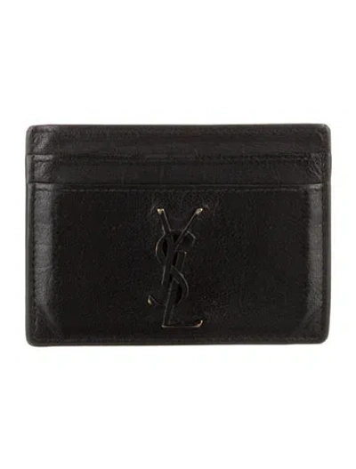 Pre-owned Saint Laurent Leather Wallet In Black