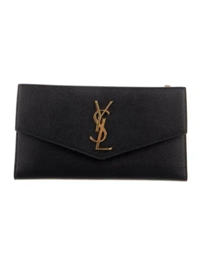 Pre-owned Saint Laurent Leather Wallet In Black