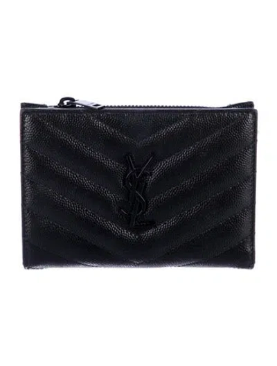 Pre-owned Saint Laurent Leather Wallet In Black
