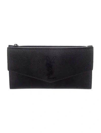 Pre-owned Saint Laurent Leather Wallet In Black