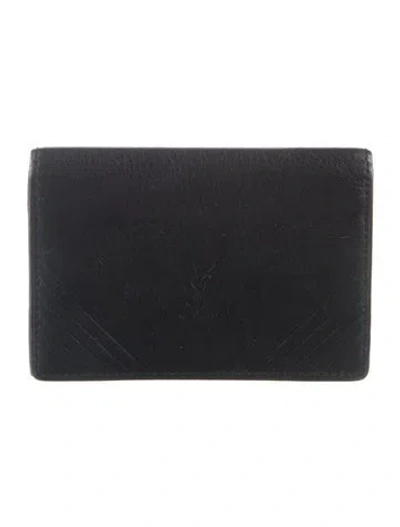 Pre-owned Saint Laurent Leather Wallet In Black