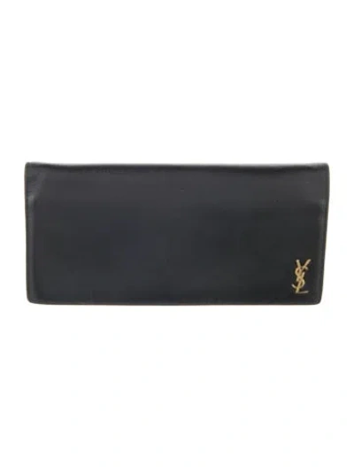 Pre-owned Saint Laurent Leather Wallet In Black