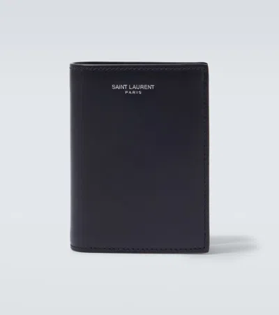 Saint Laurent Leather Wallet In Blue