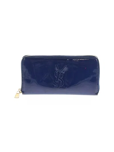 Pre-owned Saint Laurent Leather Wallet In Blue