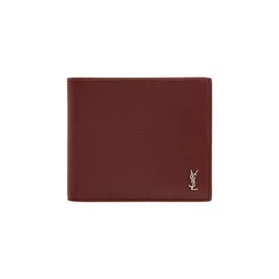 Pre-owned Saint Laurent Leather Wallet 'bordeaux' | Red | Men's Size Onesize