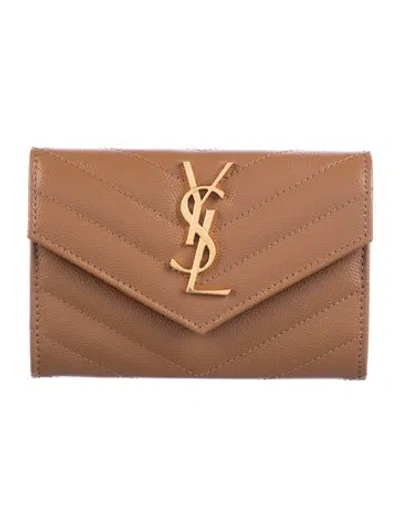Pre-owned Saint Laurent Leather Wallet In Brown