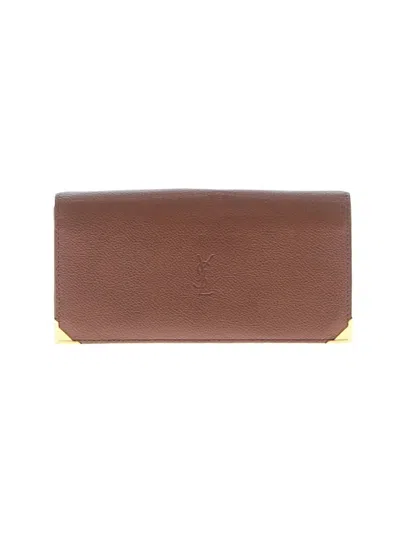 Pre-owned Saint Laurent Leather Wallet In Brown