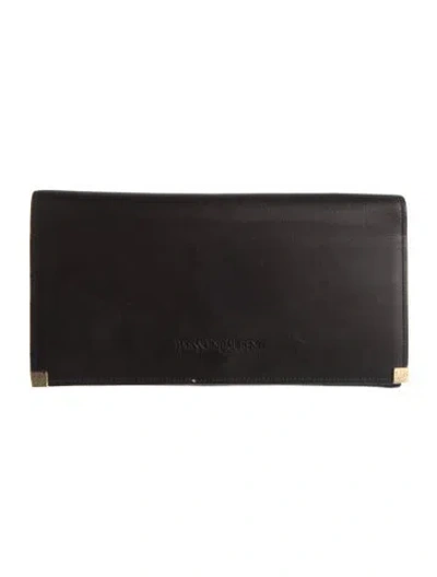 Pre-owned Saint Laurent Leather Wallet In Brown
