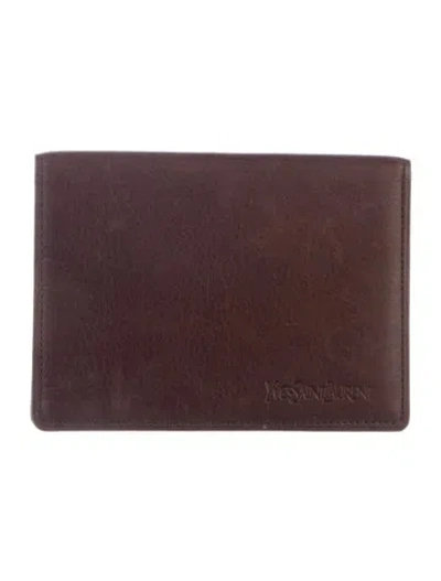 Pre-owned Saint Laurent Leather Wallet In Brown