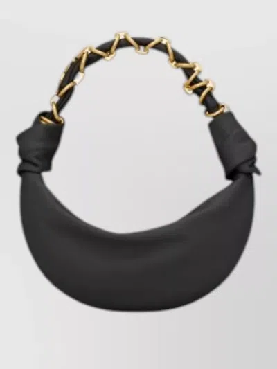 Saint Laurent Leather Wallet Curved Silhouette Chain Handle
