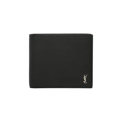 Pre-owned Saint Laurent Leather Wallet 'green Ultramarine' | Men's Size Onesize