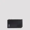 Saint Laurent Tiny Cassandre Fragments Cardholder In Black