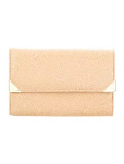 Pre-owned Saint Laurent Leather Wallet In Neutral