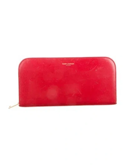 Pre-owned Saint Laurent Leather Wallet In Red