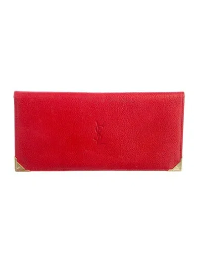 Pre-owned Saint Laurent Leather Wallet In Red