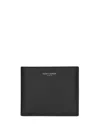 Saint Laurent Leather Wallet With Logo In Black
