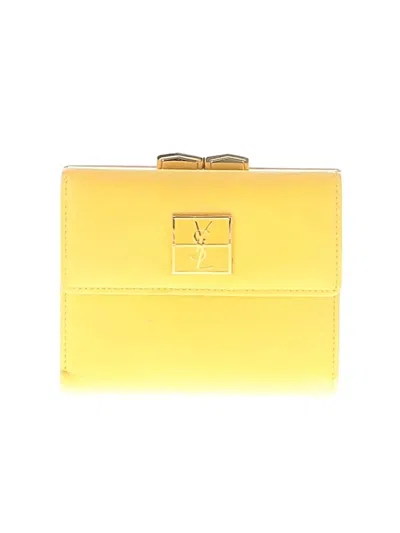 Pre-owned Saint Laurent Leather Wallet In Yellow