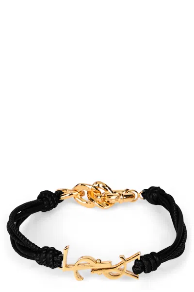 Saint Laurent Leather With Logo Hardware Bracelet In Multi