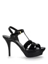 Saint Laurent Tribute Black Sandals With Platform In Patent Leather Woman In Black