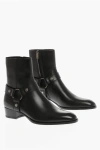 Saint Laurent Wyatt Harness Calf Leather Ankle Boots In Black