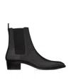 Saint Laurent Leather Wyatt Chelsea Boots In Black